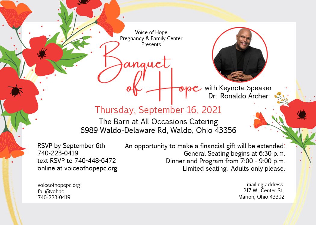 Voice of Hope Banquet of Hope
September 16, 2021
6:30 pm Voice of Hope Banquet of Hope
September 16, 2021
6:30 pm