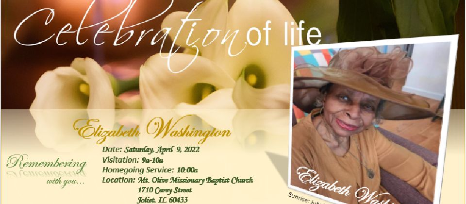 Celebration of Life-Elizabeth Washington
