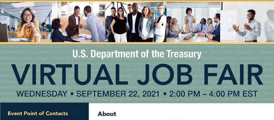 Virtual Job Fair, in collaboration with the Department of Treasury