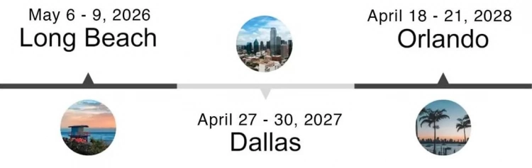 Timeline for Future NAYDO Conferences, April 30th - May 3rd, 2025 St. Louis, May 6th - 9th Long Beach, April 27th - 30th, 2027 Dallas, April 18th - 21st, 2028 Orlando