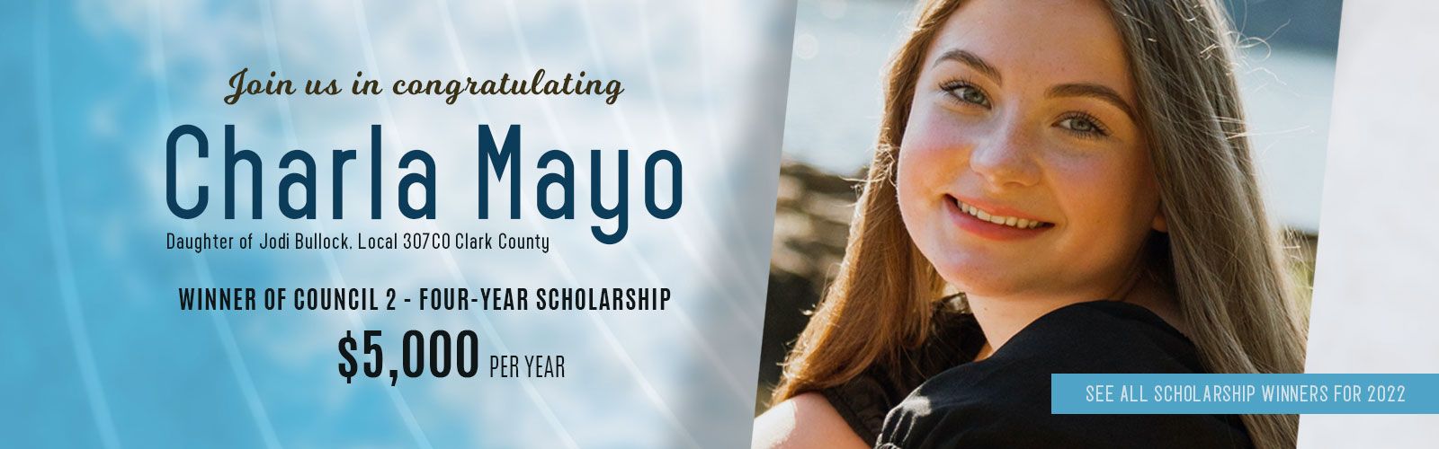 photo of Charla Mayo, 2022 Council 2 Scholarship Winner