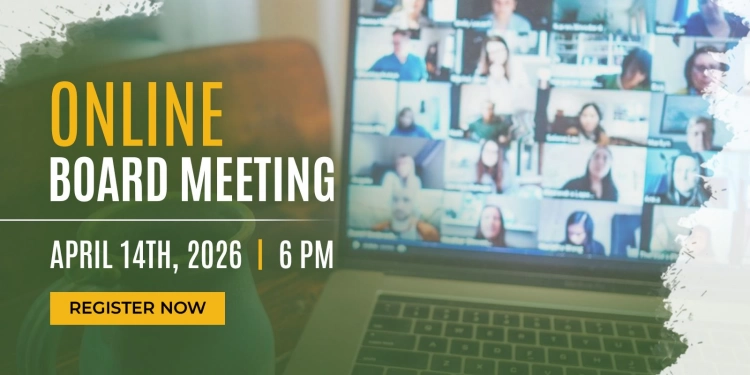 Online Board Meeting, April 14, 2026 at 6:00 PM, Via Zoom