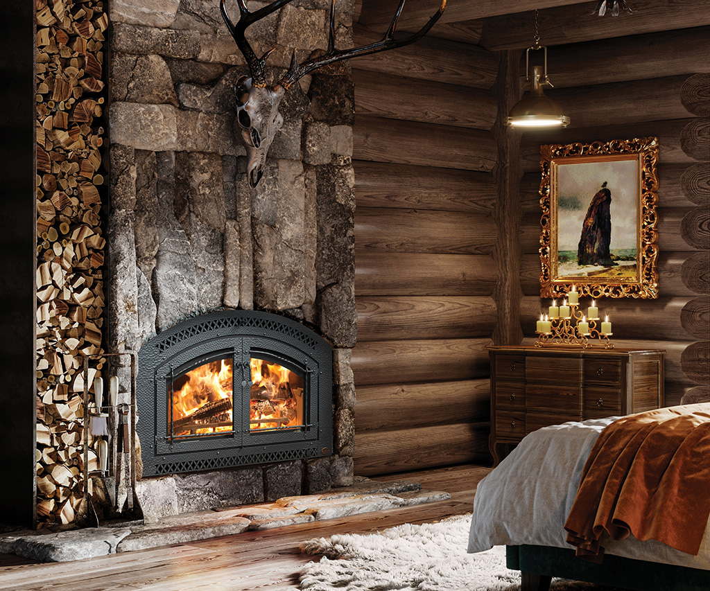 Rustic fireplace design